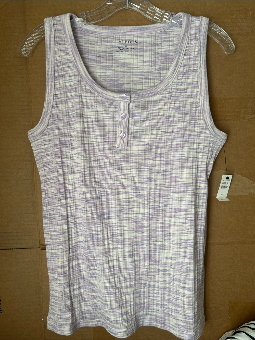 Talbots Ribbed Henley Top - Picture 2 of 2